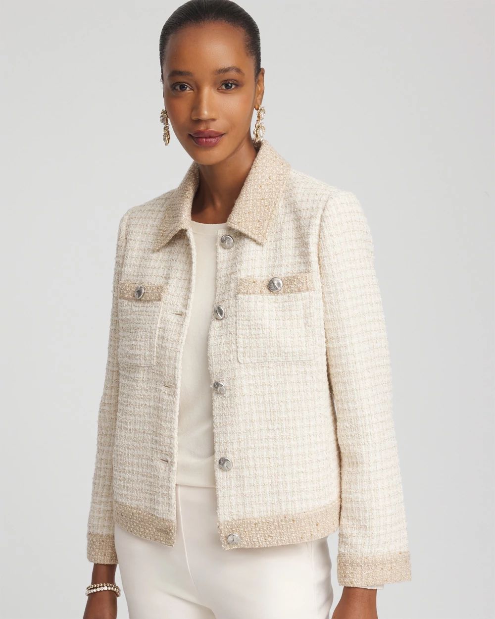 Short-Sleeved Tweed Jacket | Chico's